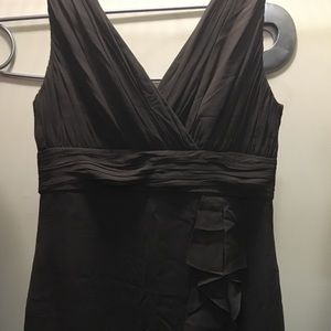 Dark brown sleeveless SILK dress